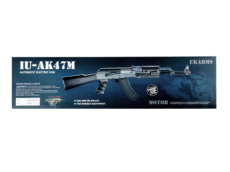 IU-AK47M-NB TACTICAL AK47 RIS AEG w/ FIXED STOCK (BK), NO BATTERY/CHARGER - Click Image to Close