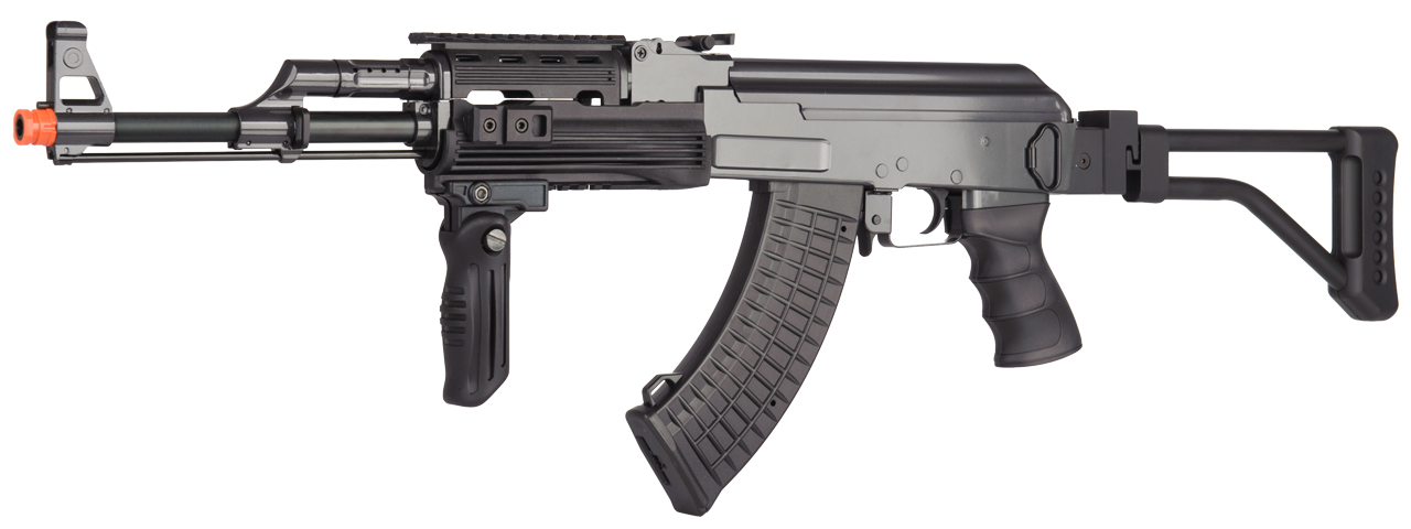 JG0515MG TACTICAL VERSION JING GONG AK47 AEG AIRSOFT RIFLE (BLACK) - Click Image to Close