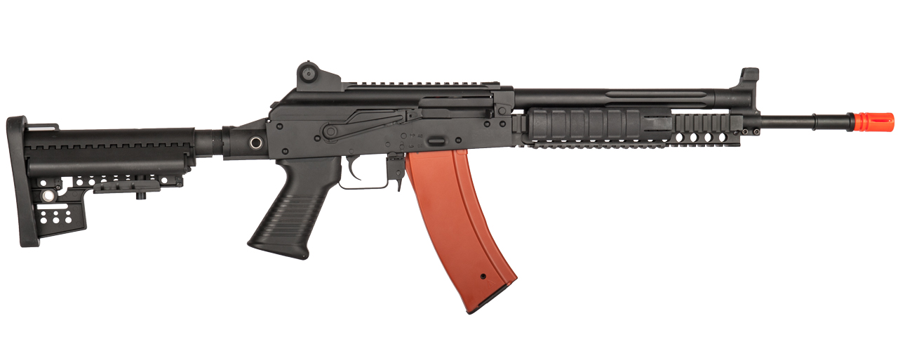 JG AK74 EBB METAL RIS AEG RIFLE - BLACK/TAN - Click Image to Close