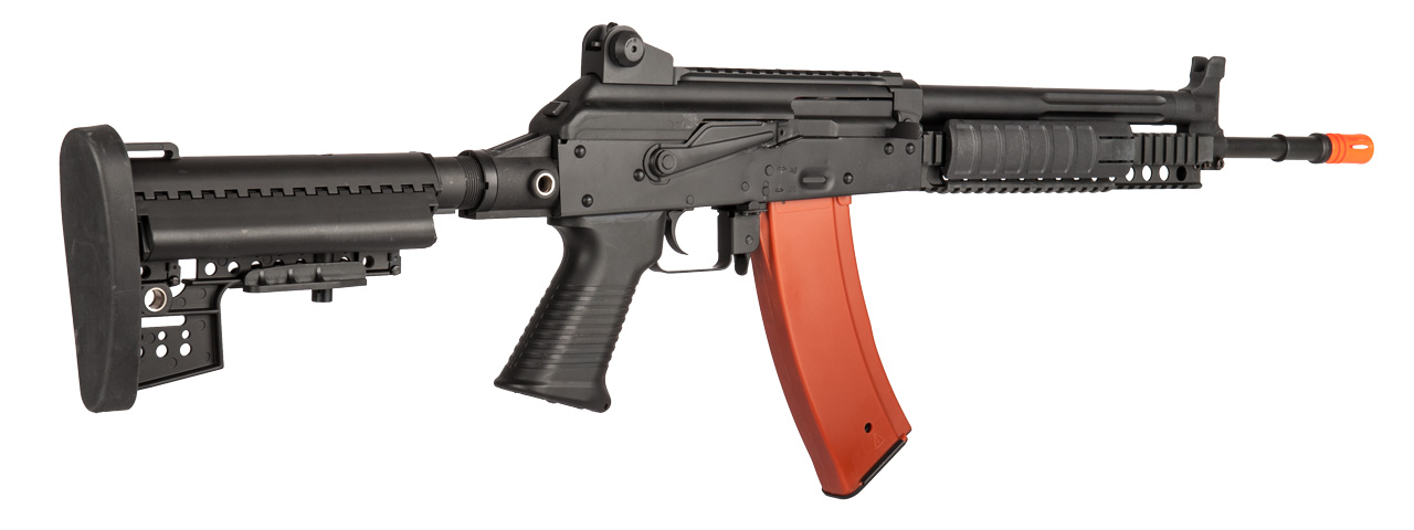 JG AK74 EBB METAL RIS AEG RIFLE - BLACK/TAN - Click Image to Close