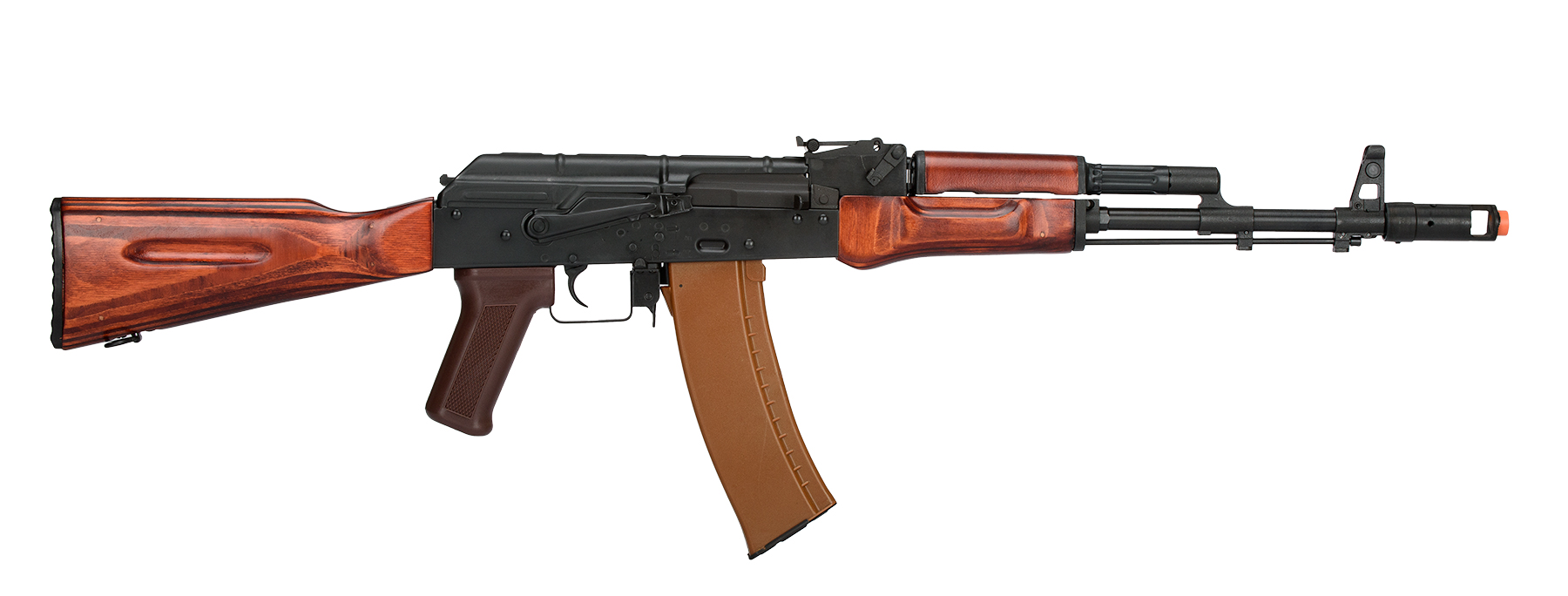 LCT-LCK74-AEG Full Steel AK74 Airsoft AEG Assault Rifle (Black / Wood) - Click Image to Close