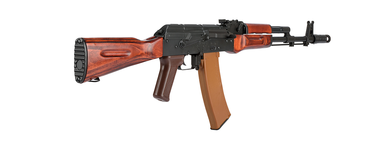 LCT-LCK74-AEG Full Steel AK74 Airsoft AEG Assault Rifle (Black / Wood) - Click Image to Close