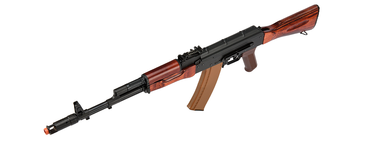 LCT-LCK74-AEG Full Steel AK74 Airsoft AEG Assault Rifle (Black / Wood) - Click Image to Close