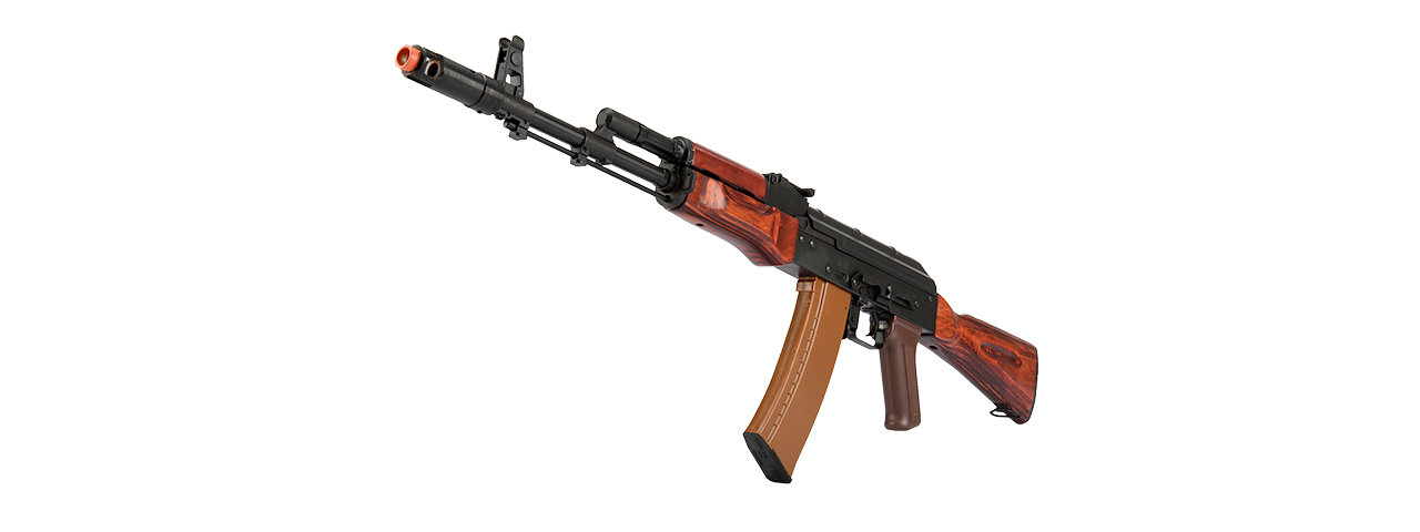 LCT-LCK74-AEG Full Steel AK74 Airsoft AEG Assault Rifle (Black / Wood) - Click Image to Close