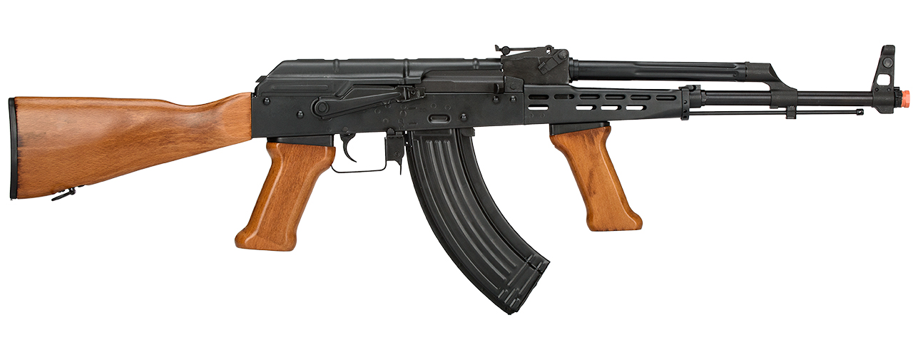 LCT-LCKM63-AEG LCT Real Wood Full Metal AK47 w/ Foregrip (Black / Wood) - Click Image to Close