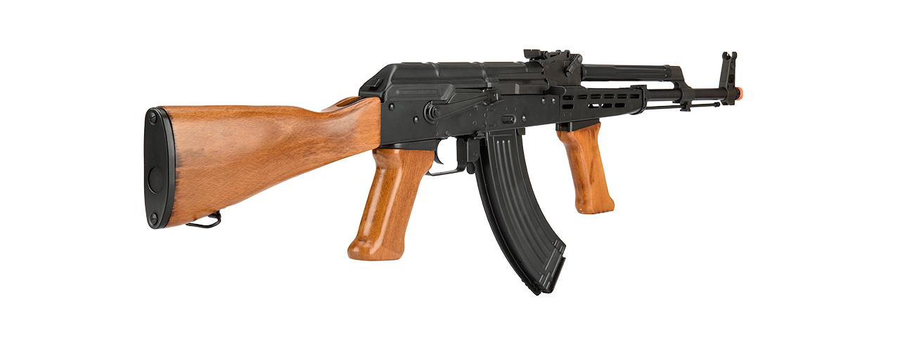 LCT-LCKM63-AEG LCT Real Wood Full Metal AK47 w/ Foregrip (Black / Wood) - Click Image to Close