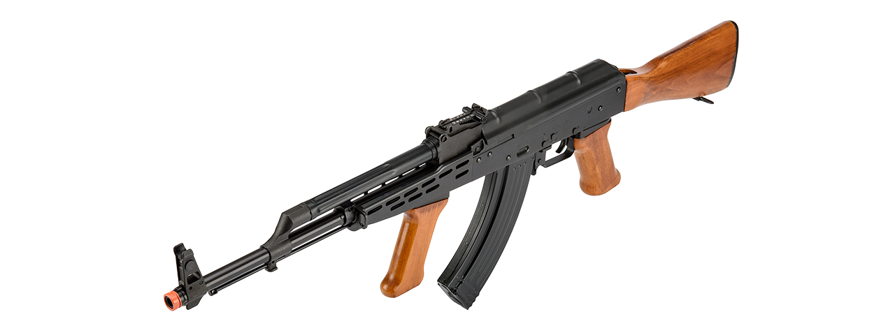 LCT-LCKM63-AEG LCT Real Wood Full Metal AK47 w/ Foregrip (Black / Wood) - Click Image to Close