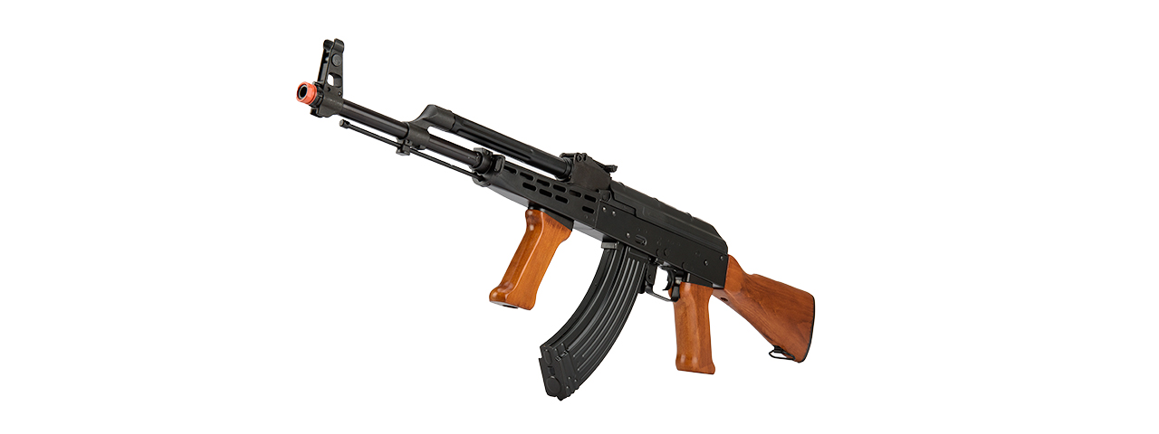 LCT-LCKM63-AEG LCT Real Wood Full Metal AK47 w/ Foregrip (Black / Wood) - Click Image to Close