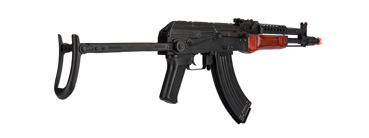 LCT-MG-MS-AEG LCT Airsoft Stamped Steel AK-74 w/ Fold Stock (Black / Wood)