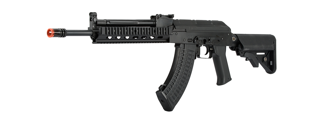 LCT-TX-MIG-AEG LCT AIRSOFT STEEL TX-MIG RIFLE W/ CRANE STOCK (BLACK) - Click Image to Close
