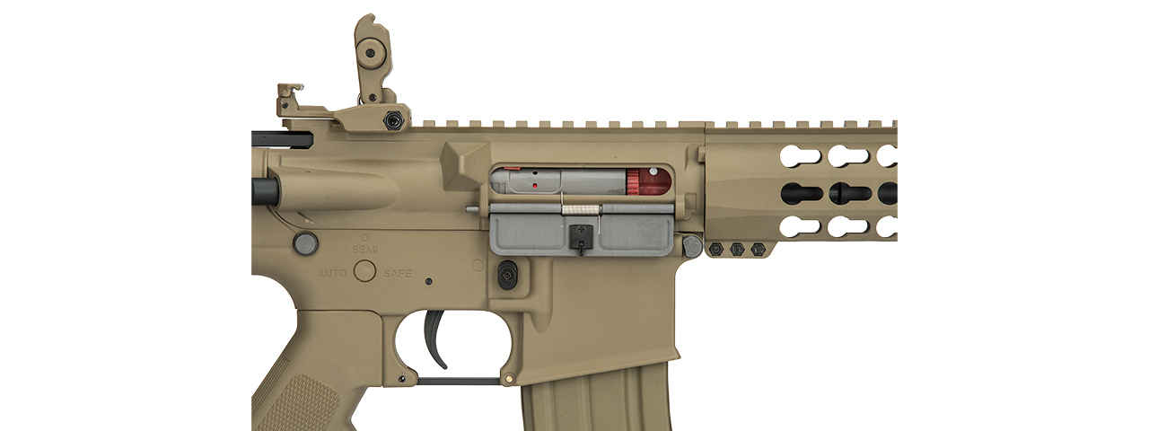 Lancer Tactical Gen 2 10" Keymod M4 Carbine Airsoft AEG Rifle (Color: Tan) - Click Image to Close