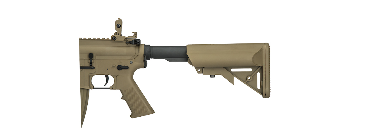 Lancer Tactical Gen 2 10" Keymod M4 Carbine Airsoft AEG Rifle (Color: Tan) - Click Image to Close