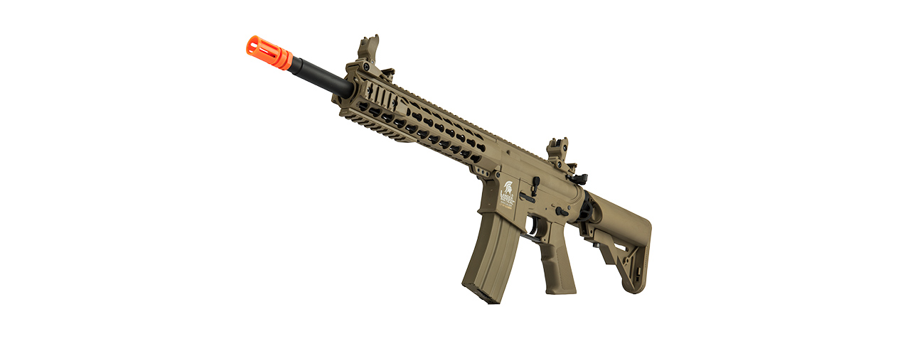 Lancer Tactical Gen 2 10" Keymod M4 Carbine Airsoft AEG Rifle (Color: Tan) - Click Image to Close