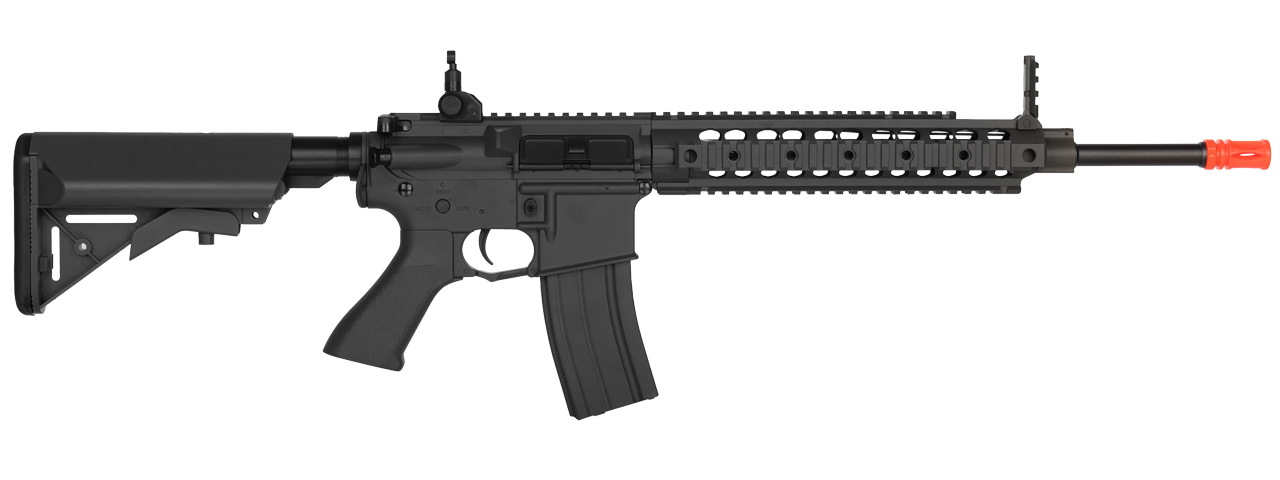 LT-26B 10" FREE FLOAT RAIL SR-16 AEG RIFLE (BK) - Click Image to Close