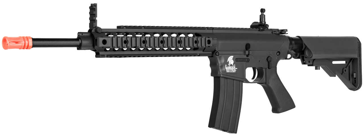 LT-27B 10" FREE FLOAT RAIL SR-16 AEG RIFLE w/ MOLDED LOWER RECEIVER HAND GRIP (BK)