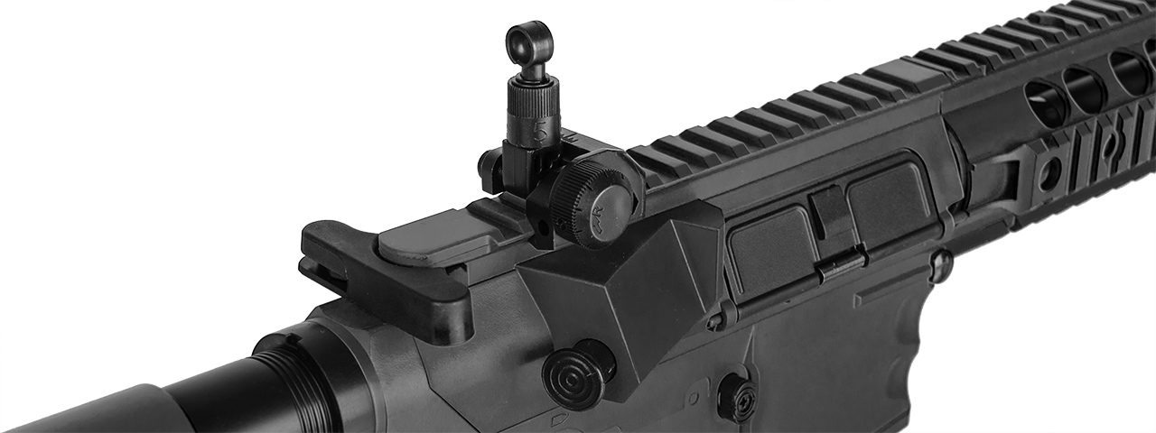 LT-27B 10" FREE FLOAT RAIL SR-16 AEG RIFLE w/ MOLDED LOWER RECEIVER HAND GRIP (BK)