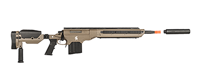 Lancer Tactical Bolt Action Sniper Rifle w/ Folding Stock (Color: Desert Earth) - Click Image to Close