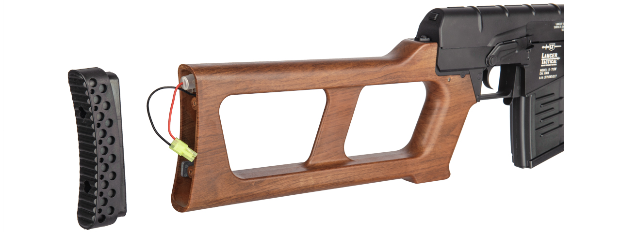 LT-711W LANCER TACTICAL METAL VINTOREZ "THREAD CUTTER" SNIPER RIFLE AEG (FAUX WOOD) - Click Image to Close