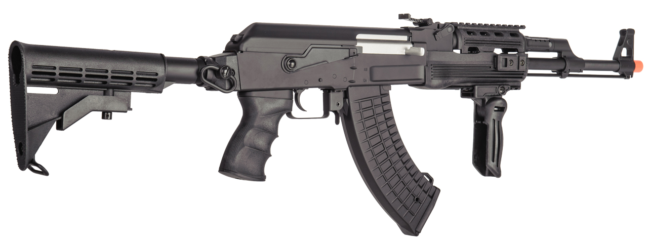 Lancer Tactical Airsoft Full Metal AK-47 AEG w/ LE Stock, Battery & Charger (Color: Black)