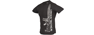 LTSHIRT1-M MEN'S M4 RIFLE SHORT SLEEVE T-SHIRT - BLACK/SILVER, MED