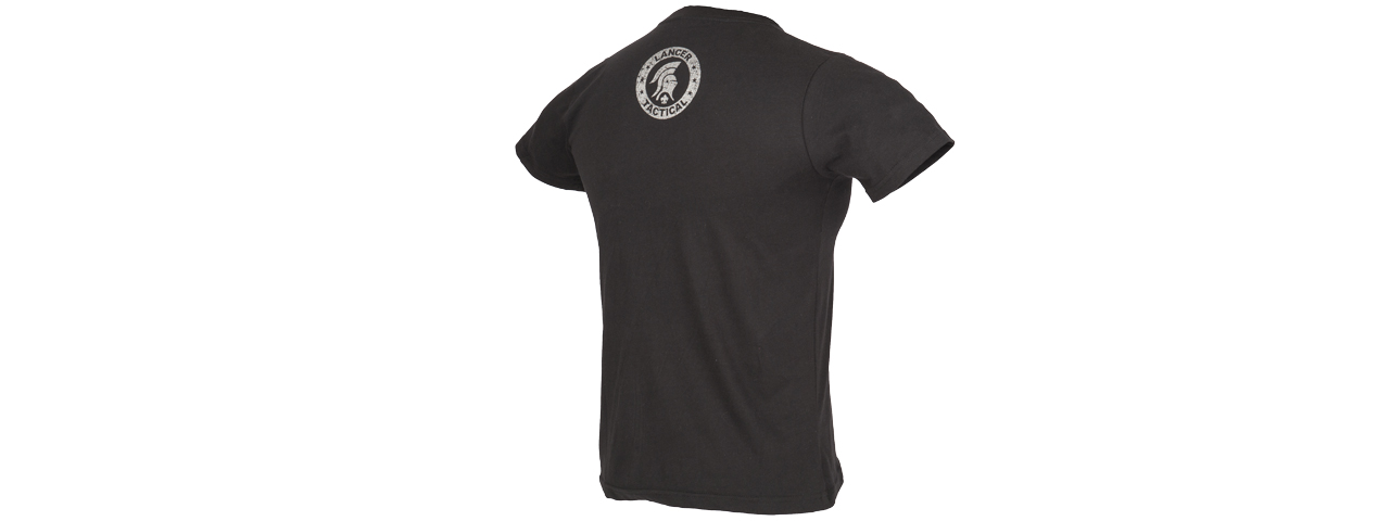 LTSHIRT1-M MEN'S M4 RIFLE SHORT SLEEVE T-SHIRT - BLACK/SILVER, MED