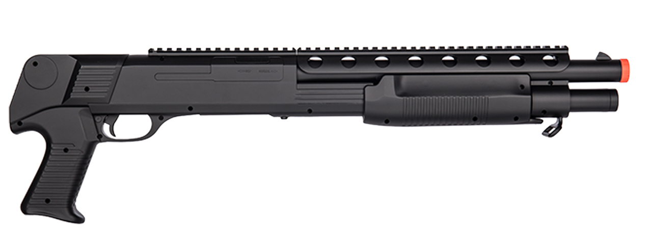 Double Eagle M309 Tactical Pump Action Springer Shotgun (Color: Black) - Click Image to Close