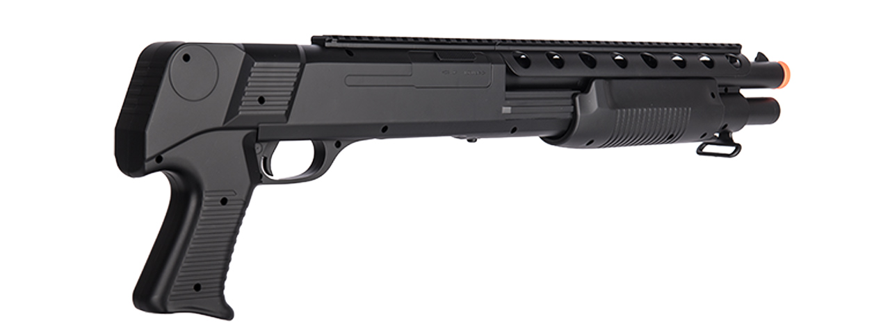 Double Eagle M309 Tactical Pump Action Springer Shotgun (Color: Black)