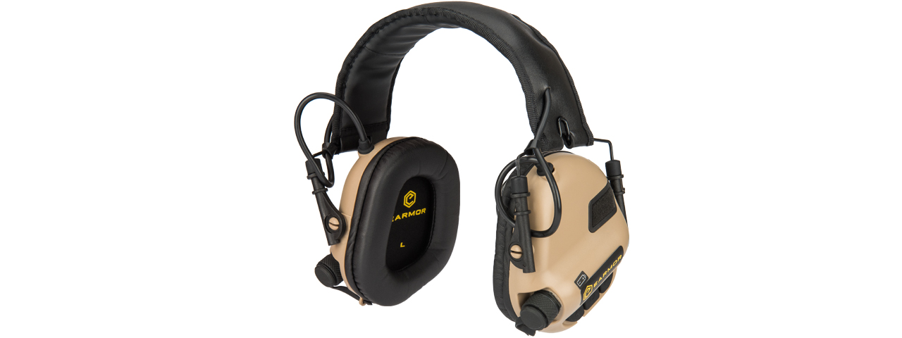 EARMOR M31 ELECTRONIC HEARING HEADPHONES W/ NATO INPUT - DARK EARTH - Click Image to Close