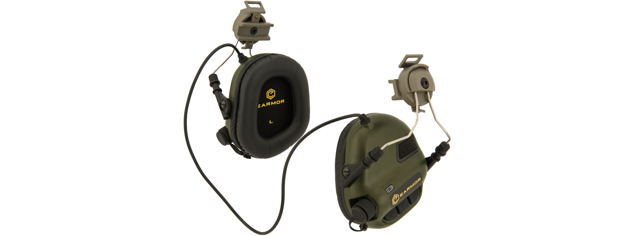 M31H-FG TACTICAL EARMUFFS FOR FAST MT HELMETS (FOLIAGE GREEN) - Click Image to Close