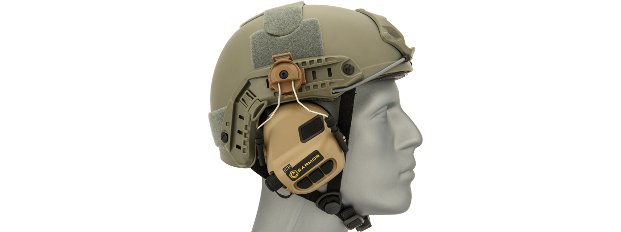EARMOR TACTICAL NOISE REDUCTION HEADSET FOR FAST MT HELMETS - DARK EARTH - Click Image to Close