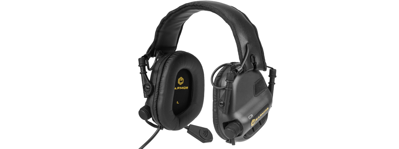 EARMOR M32 ELECTRONIC TACTICAL EARMUFFS W/ NATO INPUT - BLACK
