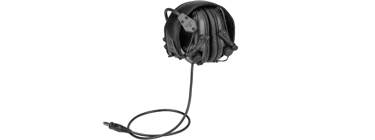 EARMOR M32 ELECTRONIC TACTICAL EARMUFFS W/ NATO INPUT - BLACK - Click Image to Close
