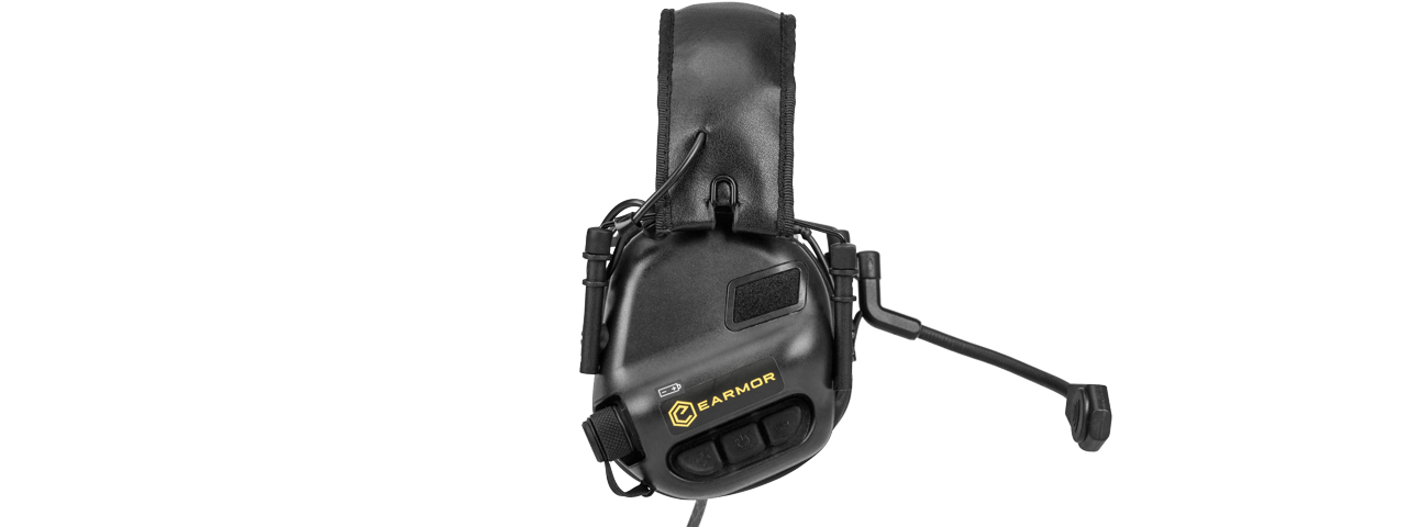 EARMOR M32 ELECTRONIC TACTICAL EARMUFFS W/ NATO INPUT - BLACK