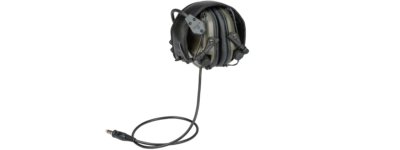 M32-FG ELECTRONIC TACTICAL EARMUFFS W/ AUX INPUT (FOLIAGE GREEN)