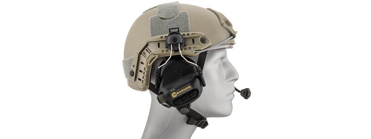 EARMOR M32H TACTICAL EARMUFFS FOR FAST MT HELMETS - BLACK