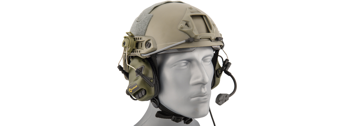 EARMOR M32H TACTICAL EARMUFFS FOR FAST MT HELMETS - FOLIAGE GREEN