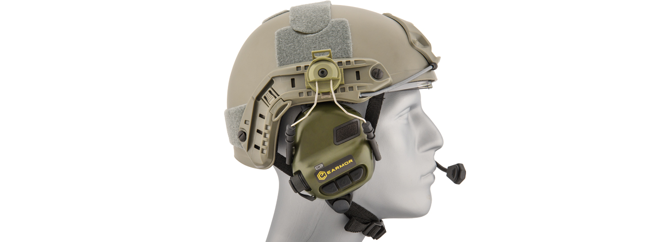 EARMOR M32H TACTICAL EARMUFFS FOR FAST MT HELMETS - FOLIAGE GREEN - Click Image to Close