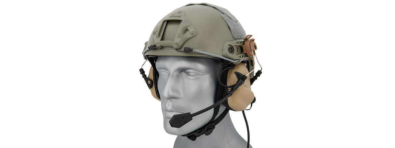 M32H-TN ELECTRONIC TACTICAL EARMUFFS W/ AUX INPUT (TAN)