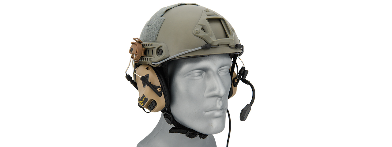 M32H-TN ELECTRONIC TACTICAL EARMUFFS W/ AUX INPUT (TAN)