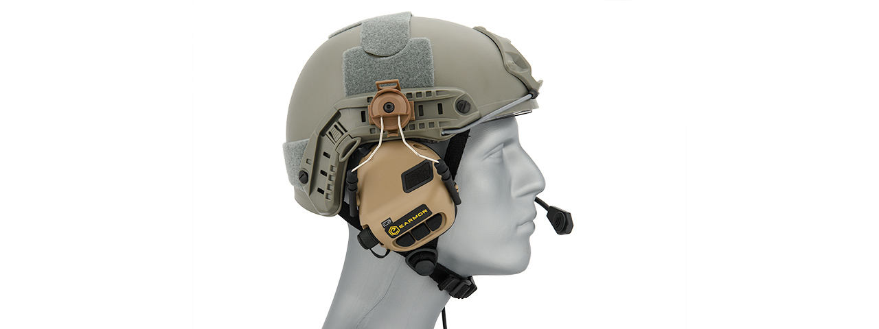 M32H-TN ELECTRONIC TACTICAL EARMUFFS W/ AUX INPUT (TAN) - Click Image to Close