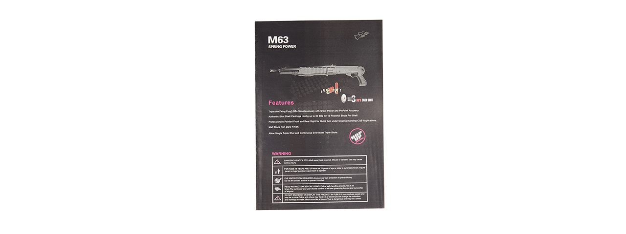 M63 DOUBLE EAGLE M63 TRI-SHOT SPAS 12 SHOTGUN (BK)