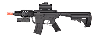 DE M4 CQC FULLY AUTOMATIC ELECTRIC AEG RIFLE W/ FLASHLIGHT AND SCOPE