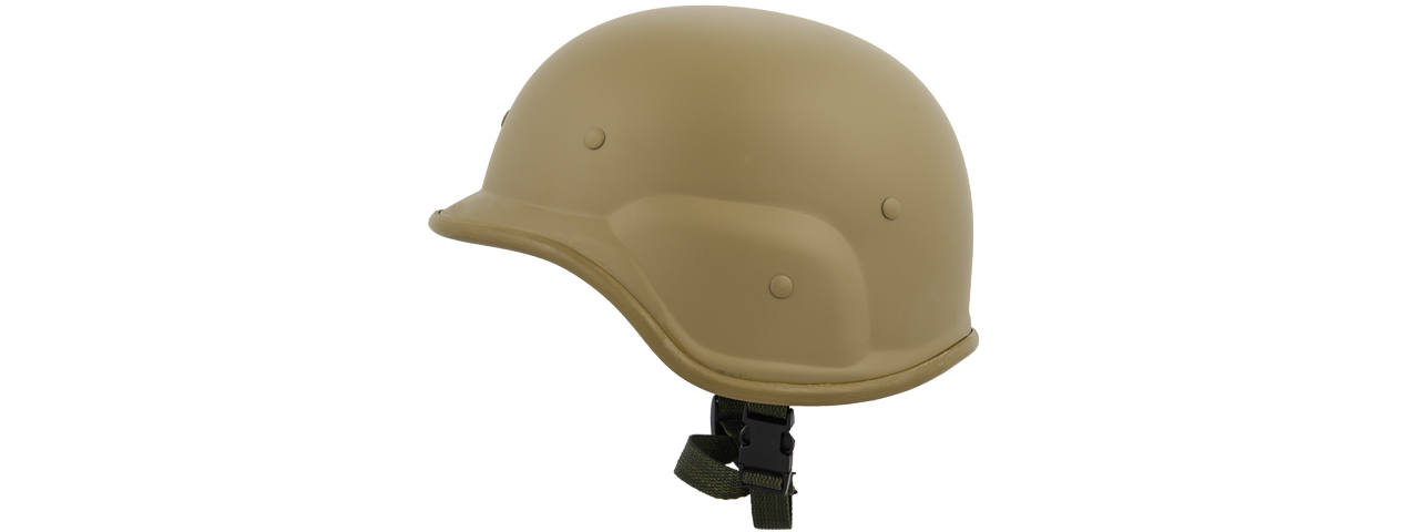 PASGT Airsoft Helmet w/ Adjustable Chin Strap (TAN) - Click Image to Close