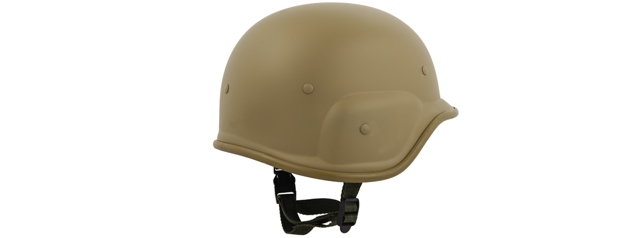 PASGT Airsoft Helmet w/ Adjustable Chin Strap (TAN) - Click Image to Close