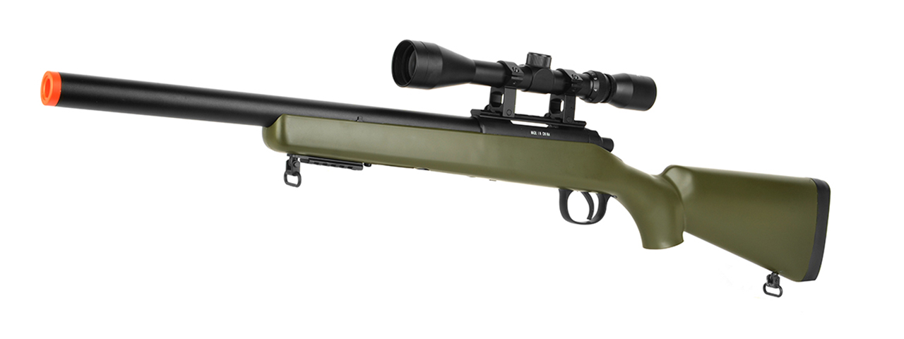 WELL BOLT ACTION VSR CQB AIRSOFT SNIPER RIFLE W/ SCOPE (OD GREEN) - Click Image to Close