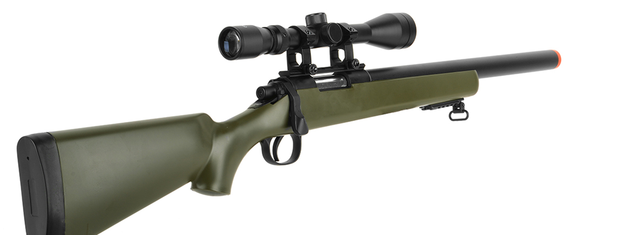 WELL BOLT ACTION VSR CQB AIRSOFT SNIPER RIFLE W/ SCOPE (OD GREEN)