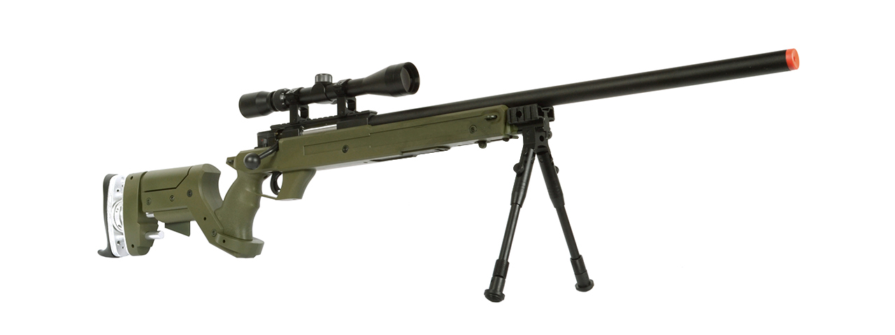 WELLFIRE SR22 BOLT ACTION TYPE 22 SNIPER RIFLE W/ SCOPE & BIPOD - OD