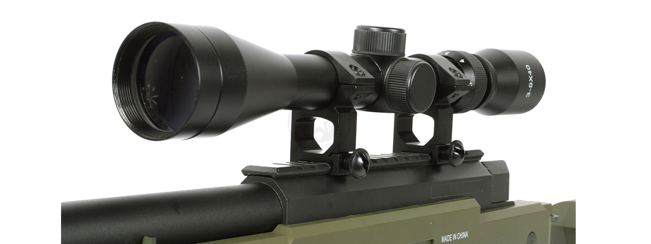 WELLFIRE SR22 BOLT ACTION TYPE 22 SNIPER RIFLE W/ SCOPE & BIPOD - OD