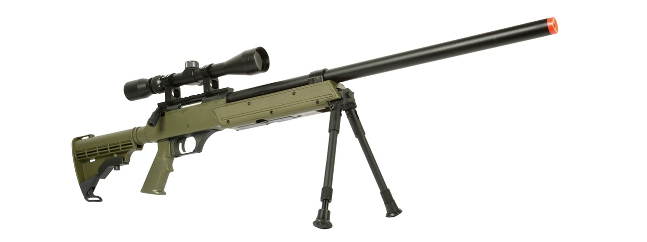 WELLFIRE APS SR-2 MODULAR BOLT ACTION SNIPER RIFLE W/ SCOPE - OD GREEN