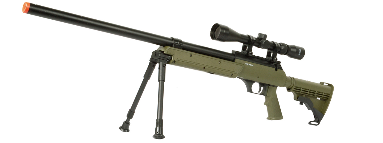 WELLFIRE APS SR-2 MODULAR BOLT ACTION SNIPER RIFLE W/ SCOPE - OD GREEN - Click Image to Close